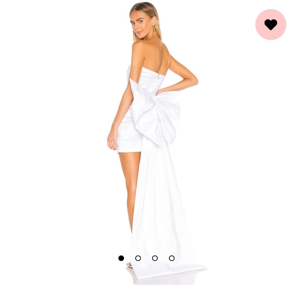 White Strapless Dress with Detachable Bow